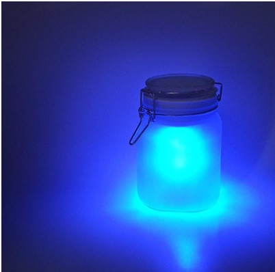 Нічник "Фея в баночці" SUNJAR2 блакитний на сонячних батарейках, фото 1