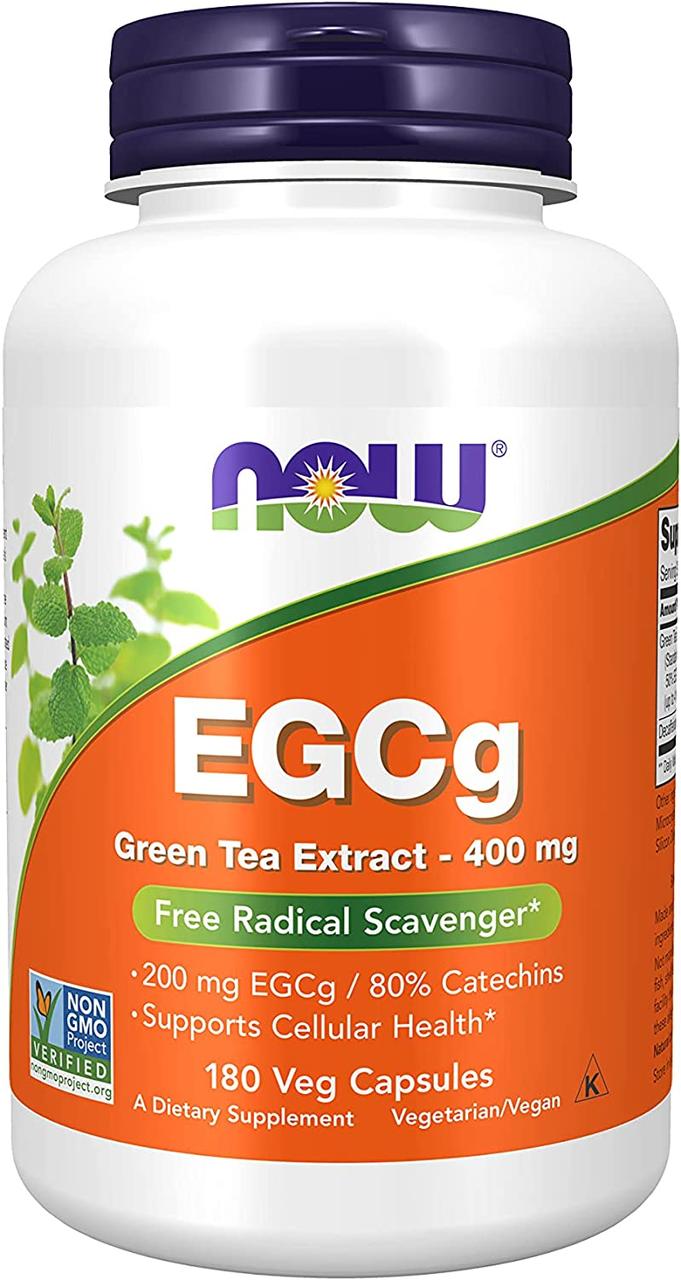 Now Foods EGCg Green Tea Extract 400 mg 180 гелевих капсул, фото 1