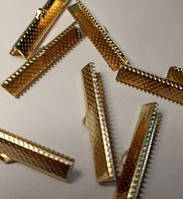 Зажим для ленты браслетов цвет золото 30 мм соединитель для лент 10 шт