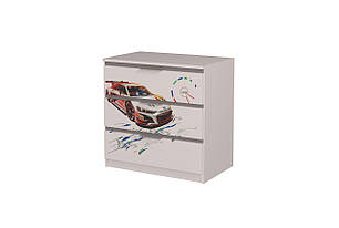 Дитячий комод Auto з фотодруком автомобілів