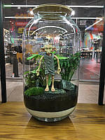Декоративный флорариум в банке из эко-стекла с фигуркой Доби Ф18