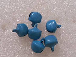 Бубончики металеві, колір - блакитний, 7 мм