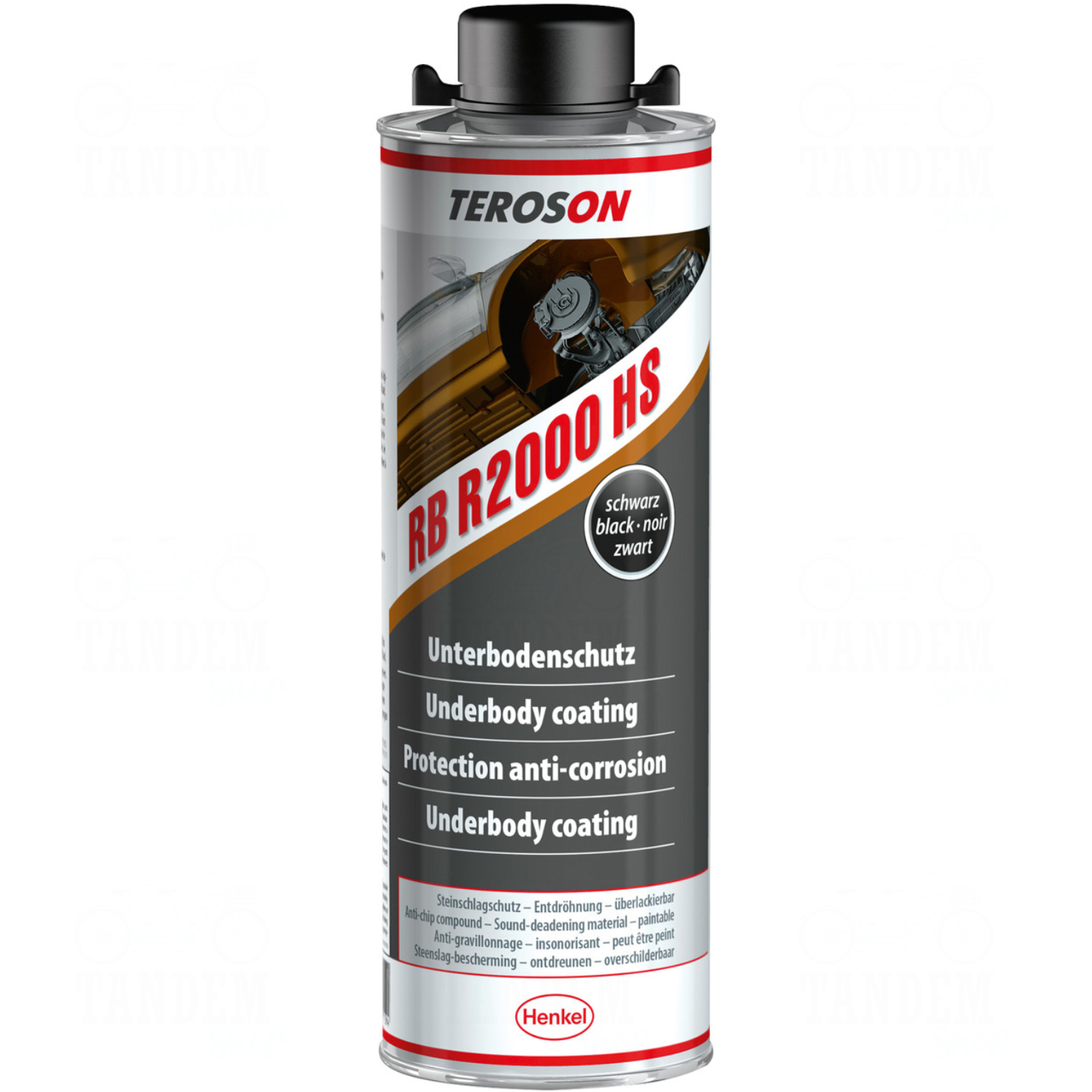 Антигравійне покриття на каучуковій основі (рідкі підкрилки) Teroson RB R2000 HS, 1 л Чорний, фото 1