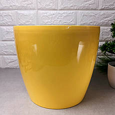 Маленький вазон квітковий 12 см жовтого кольору, Магнолія Ламела, фото 4