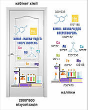 Наклейки на двері "Кабінет хімії" 3027