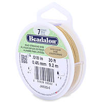 Тросик ювелірний Beadalon 7 струн, Gold Color, товщина 0.46 мм, 30 футів (9.2 м)
