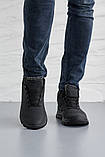 Чоловічі кросівки шкіряні зимові чорні на шнурках Размеры: 40,41,42,43,44,45, фото 3