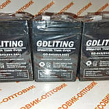 Акумулятор (АКБ) 6v/4a (28.11.2024р.в.) "GDLITE" GD-645 розмір 100х70х45мм, фото 7