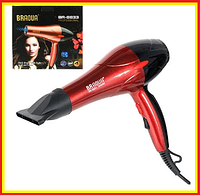 Фен для волос профессиональный с подсветкой BR-8833 BRAOUA PRO,фен стайлер для волос,фен для сушки волос dto