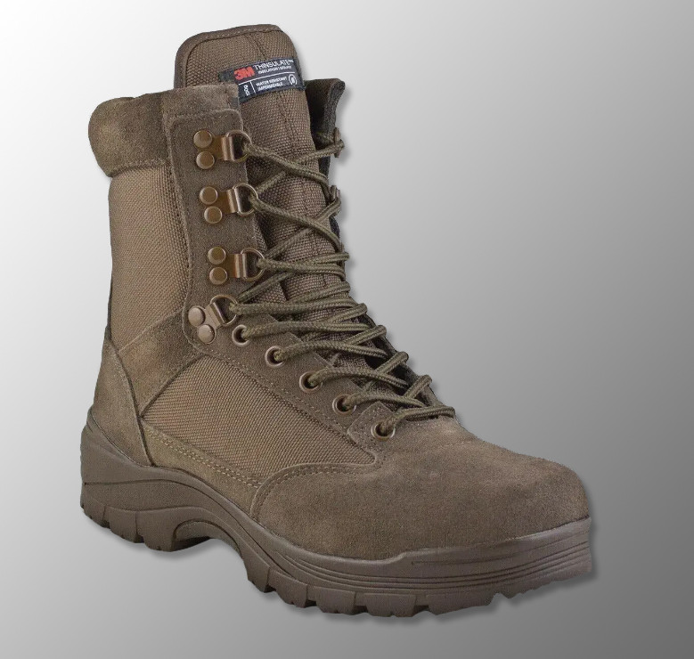 🔥 Тактичні берці демісезонні "Mil-tec - Tactical Boots With YKK Zipper" (коричневі) берці військові