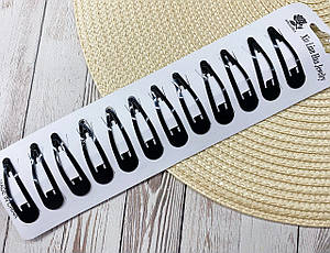 Заколки тік-так 5 см чорні 5 стрічок/уп