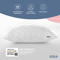 Подушка для сну 70х70 см NORDIC COMFORT IDEIA антиалергенна біла стьобаний чохол, фото 4
