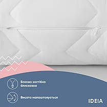 Подушка для сну 70х70 см NORDIC COMFORT+ IDEIA антиалергенна холофайбер чохол з блискавкою біла, фото 5