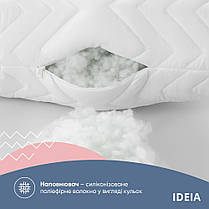 Подушка для сну 70х70 см NORDIC COMFORT+ IDEIA антиалергенна холофайбер чохол з блискавкою біла, фото 6