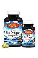 Омега-3, Смак Лимона, Elite Omega-3 Gems, Carlson, 90+30 желатинових капсул