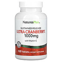 Ультра Клюква 1000 мг, с замедленным высвобождением, Ultra Cranberry, Natures Plus, 120 таблеток