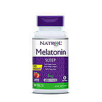 Мелатонін 5 мг, швидкорозчинний, смак полуниці, Melatonin, Fast Dissolve, Natrol, 90 таблеток