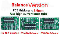 BMS 3S 60A Li ion модуль защиты балансир PCB 12.6V контроля шуруповерт дрель Balanced version