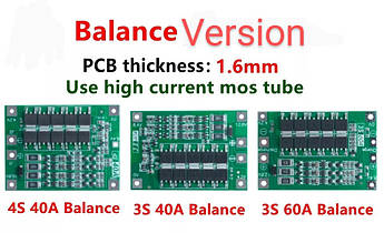 BMS 3S 40A Li ion плата захисту балансир PCB 12.6V схема шурупокрут дриль