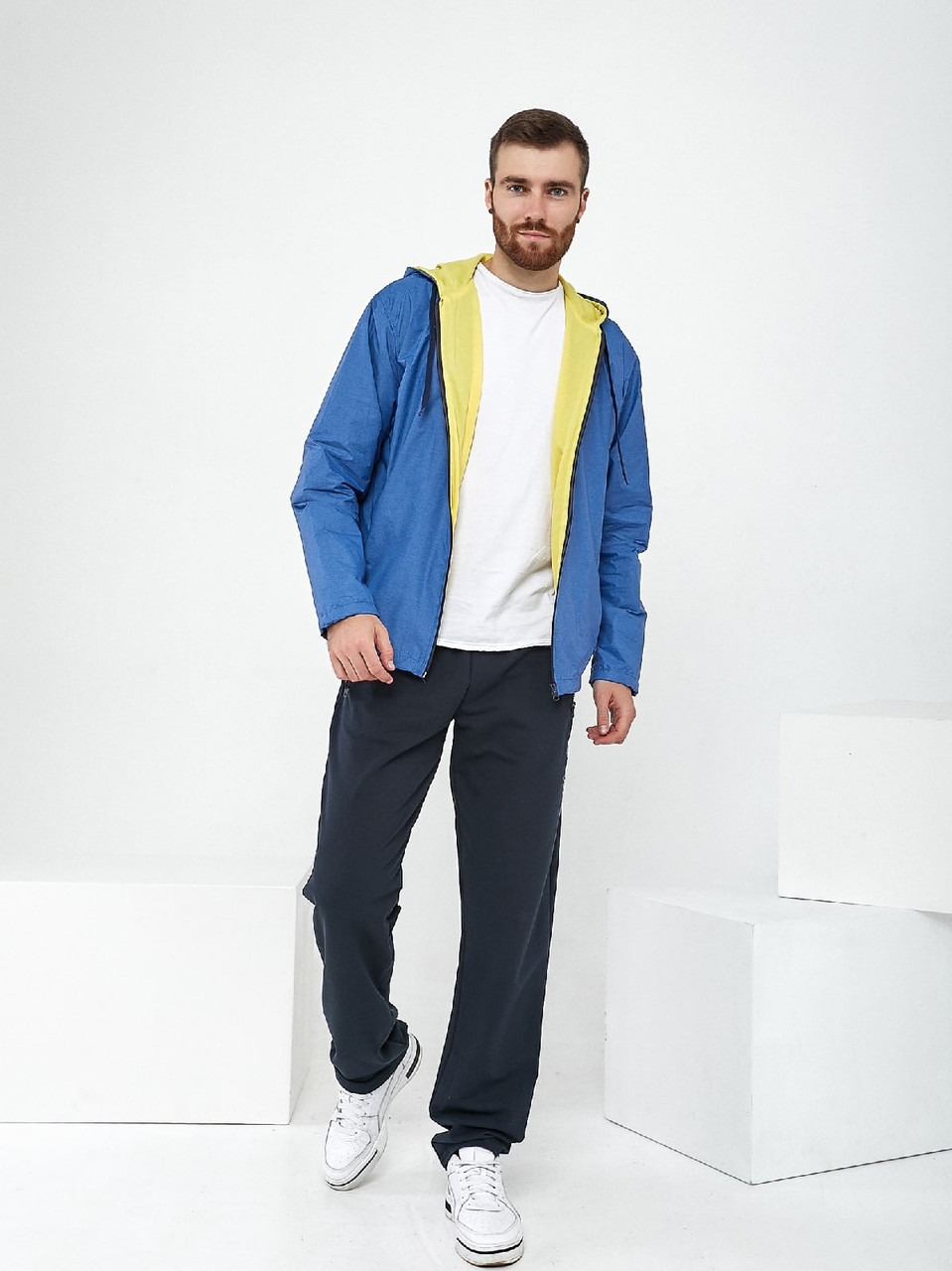 Купить Ветровка мужская, на молнии, с капюшоном, легкая куртка с ...