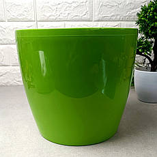 Маленький квітковий вазон 13.5*12см 1,2л салатового кольору, Магнолія Ламела, фото 3