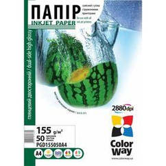 Фотопапір CW глянсовий двосторонній 155г/м2 A4 50 л. (PGD155050A4)