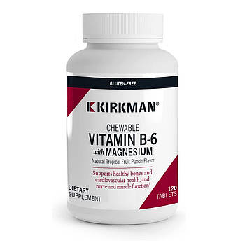 Chewable Vitamin B6 with Magnesium 120 Tablets, Kirkman