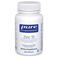 Цинк 15, Pure Encapsulations, Zinc 15 60 капсул