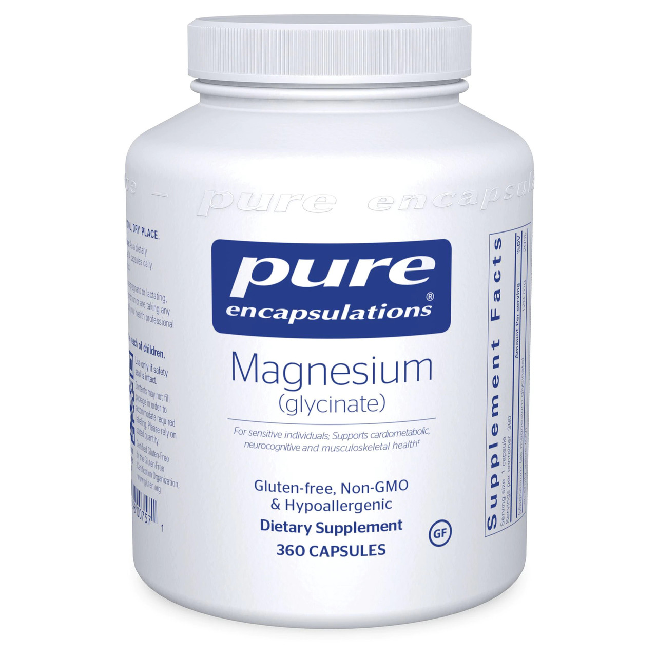 Магній (гліцинат), Magnesium (glycinate), Pure Encapsulations, 360 капсул BX945