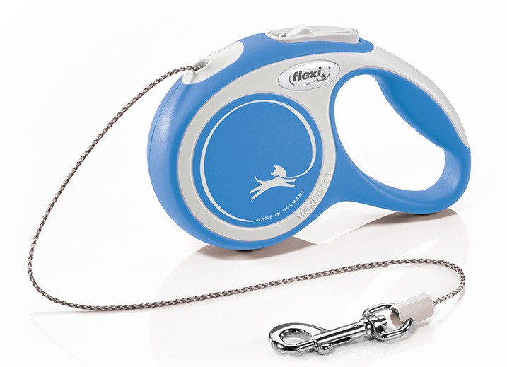 Рулетка-повідець FLEXI New Comfort XS Cord 3 м шнур до 8 кг (синя)