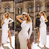 Жіноче асиметричне плаття в підлогу Люкс молоко (різні кольори) XS S M L, фото 9
