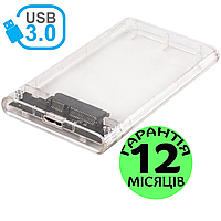 Карман для HDD/SSD 2.5" AgeStar 3UB2P4 USB 3.0, прозрачный, пластиковый, внешний, для жесткого диска и ссд