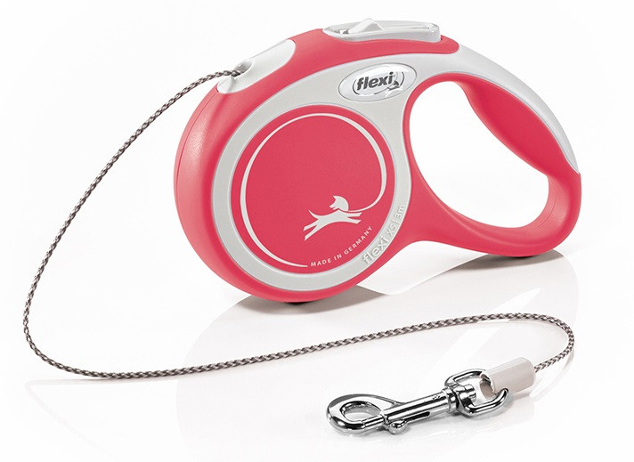 Рулетка-повідець FLEXI New Comfort XS Cord 3 м шнур до 8 кг (червона)
