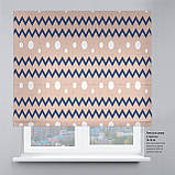 Римська фото штора Зигзаг бірюзовий синій. Безкоштовна доставка. Інд.розмір. Гарантія., фото 10