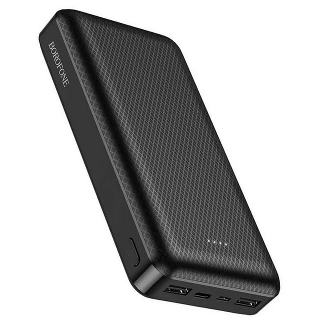 УМБ повербанк Power Bank BOROFONE Minimalist BJ3A 20000 mAh 2USB, Type-C, 2A, чорне, фото 1