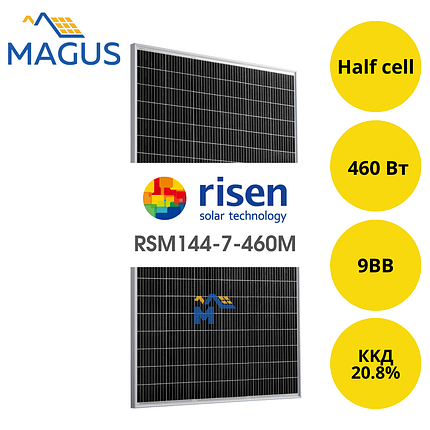 Сонячна батарея Risen Energy RSM144-7-460M, 460 Вт 9BB, фото 1