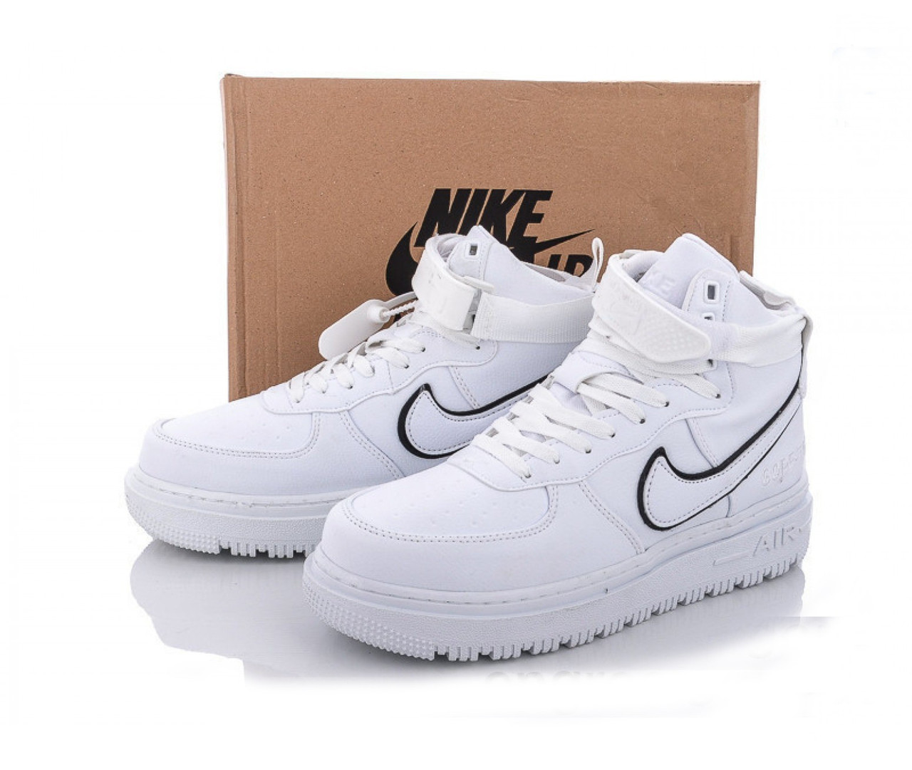 Чоловічі шкіряні білі високі кросівки Nike Air Max