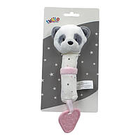Іграшка брязкальце Tulilo Панда з прорізувачем 17см рожева (9027)