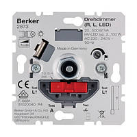 Поворотний диммер для світлодіодних ламп 100 Вт з м'якою фіксацією Berker (2873)