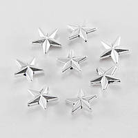 Бусини Зірка метал 10 шт. 12х12х4мм сплав колір античне срібло