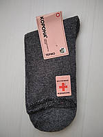 Носки термо женские шерстяные медицинские Корона без резинки темный серый 37-42 2608