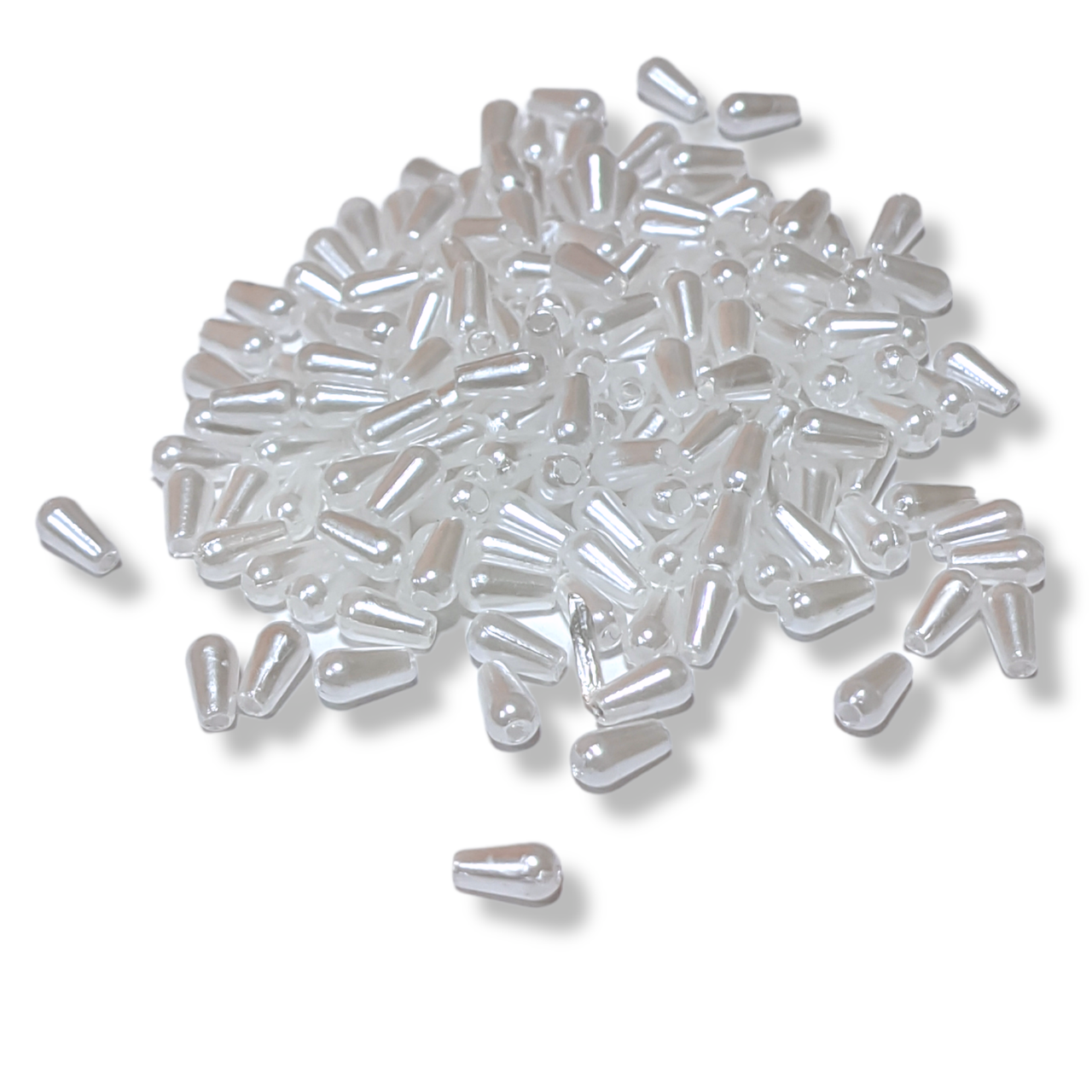 Пластикові намистини під перли Крапля 3х6 мм 25 г (+-950 шт.) Білий, фото 1