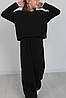 Костюм для дівчинки турецька тринитка кофта реглан і штани палацо-колір чорний, фото 3