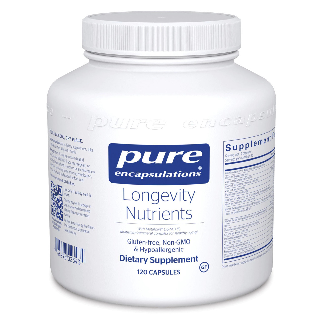 Pure Encapsulations Longevity Nutrients / Мультивітаміни для довголіття 60+ років 120 капс BX743, фото 1