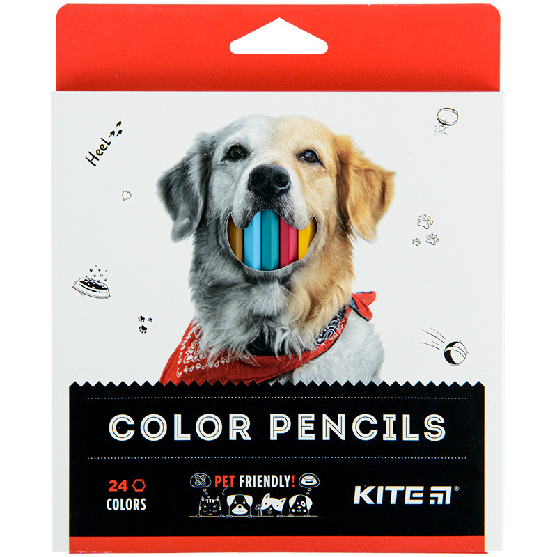 Олівці кольорові Kite Dogs K22-055-1, 24 кольори