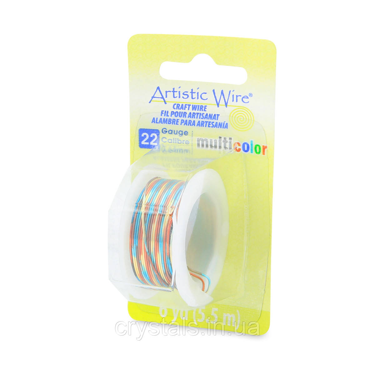 Дріт Artistic Wire, калібр 22/0,64 мм, Multicolor Blue, Red, Gold, 5,5 м