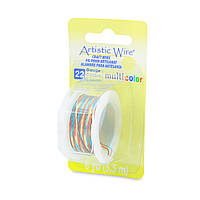 Дріт Artistic Wire, калібр 22/0,64 мм, Multicolor Blue, Red, Gold, 5,5 м