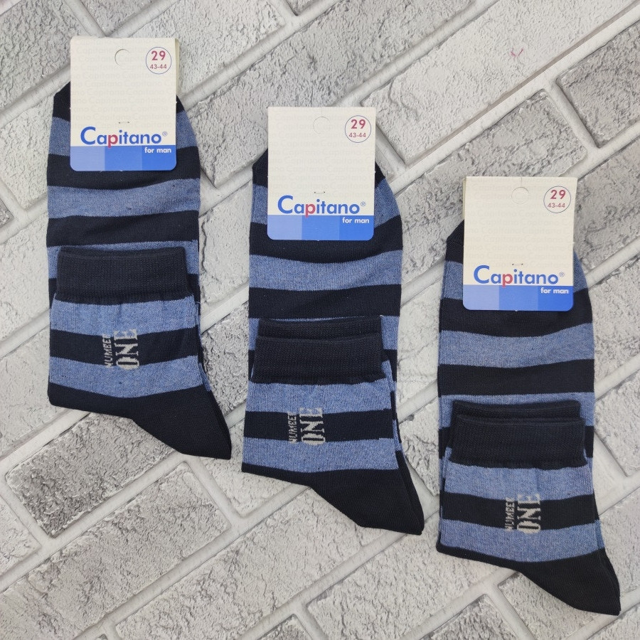 Шкарпетки чоловічі середні весна/осінь р.29 Number one синя смуга CAPITANO 30036441