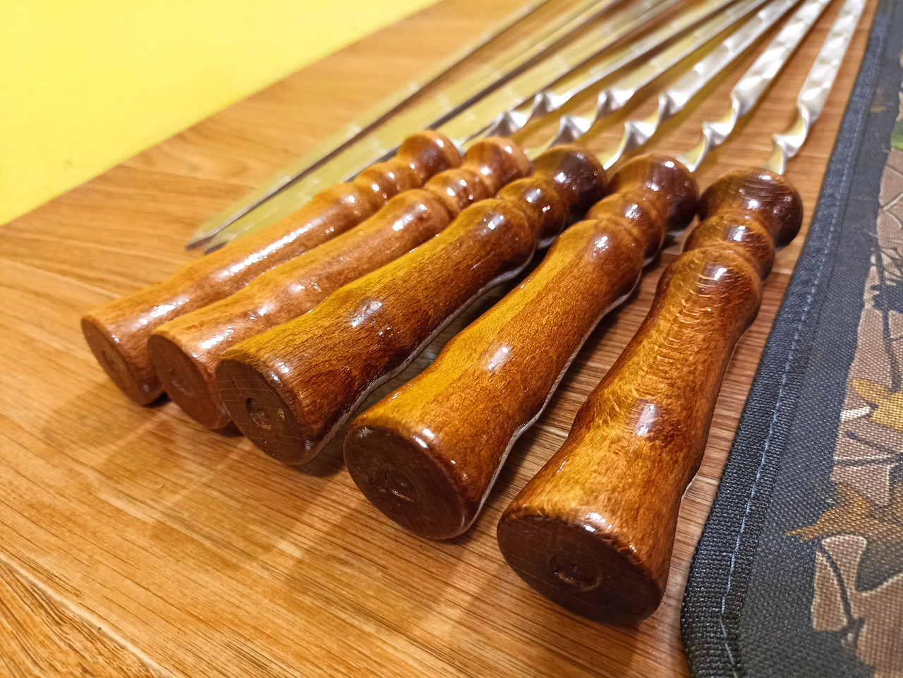 Подарочный набор шампуров в чехле 10шт. Шампура с деревянной ручкой из ...