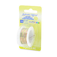 Дріт Artistic Wire, калібр 22/0,64 мм, Brown, Green, Gold,  5,5 м